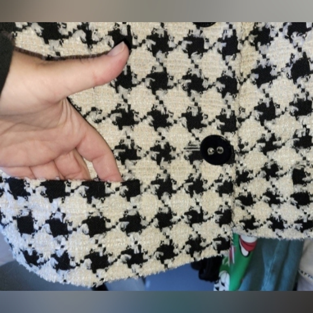 ESCADA Vintage Houndstooth Button-up Blazer Jacket RARE Euro EU 40 or Women's M - Picture 6 of 11